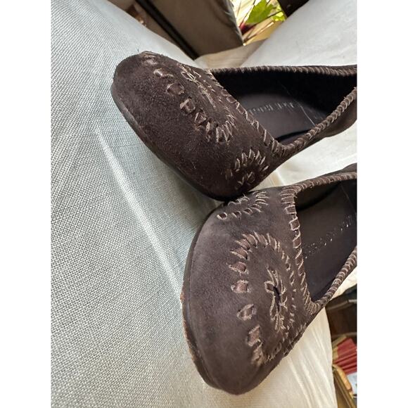 JACK ROGERS Chocolate Brown Suede Pumps Heels Size 8/9 stitched classy suede - Picture 14 of 16